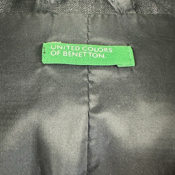 United Colors Of Benetton Blazer Women's 38 (XS) Dark Gray w/ Purple Pin Stripe - Picture 2 of 10